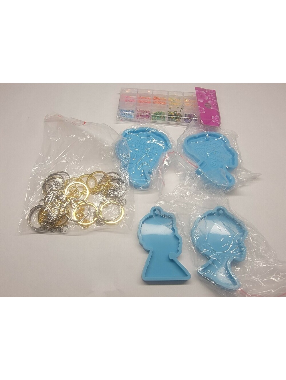 4 Pieces Afro Lady Keychain Resin Mould Female Head Epoxy Casting Mould Beauty